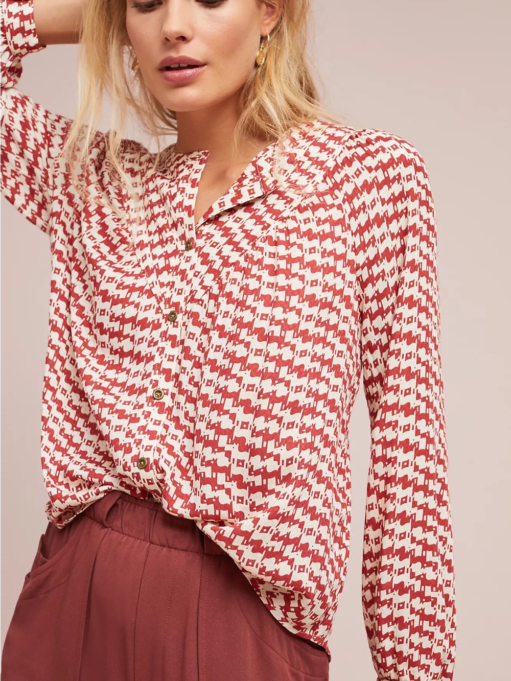 Maeve | Anthropologie | Avignon Scotty Dog Print Button-Front Shirt | Sz M
